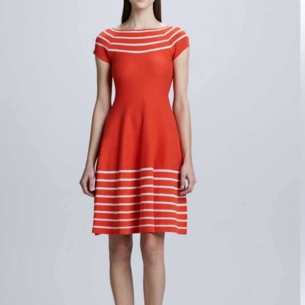 Kate Spade Orange Fit and Flare Midi Dress